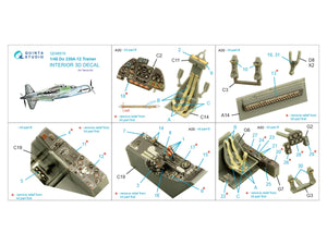 Intérieur imprimé en 3D et coloré sur papier décalcomanie Quinta Studio QD48515 Do 335A-12 Trainer (Tamiya) 1/48 – image 2