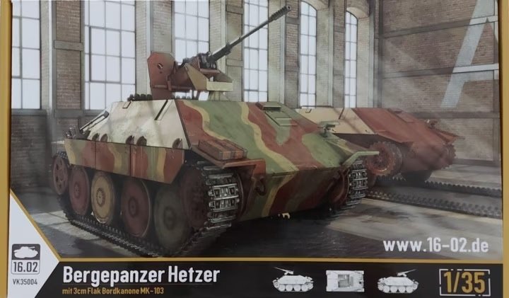 16.02 VK35004 Bergepanzer Hetzer avec 3cm Flak Bordkanone MK-103 1/35