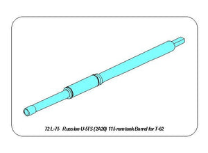 Aber 72L-75 Lufa U-5TS(2A20) 115mm do rosyjskiego czołgu T6 1/72 – zdjęcie 10