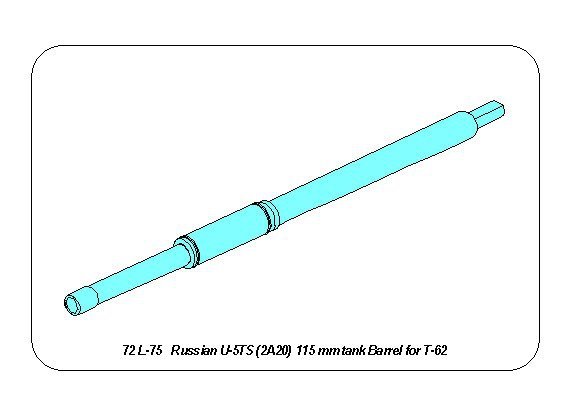 Aber 72L-75 Lufa U-5TS(2A20) 115mm do rosyjskiego czołgu T6 1/72 – zdjęcie 10