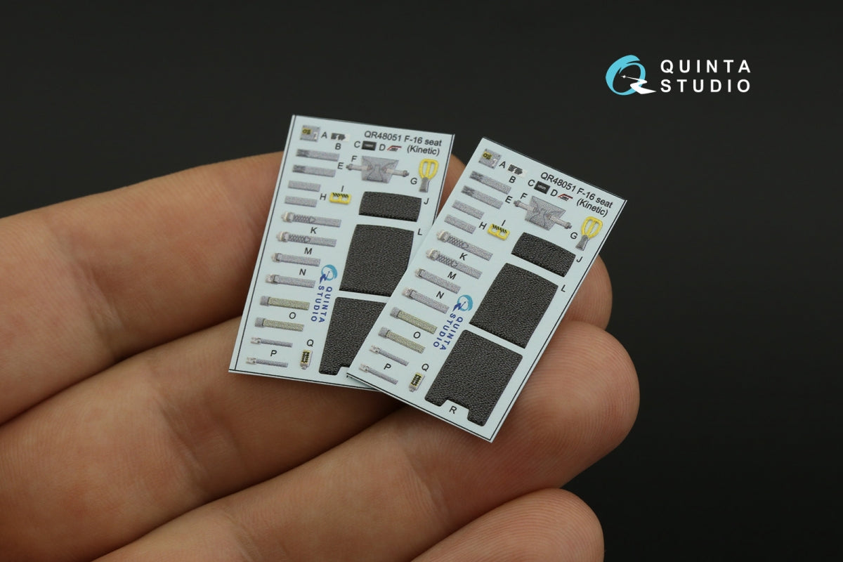 Quinta Studio QD48419 F-16D block 40 3D-Printed &amp;amp; coloured Interior on decal paper (Kinetic 2022 tool) 1/48 – imagen 7