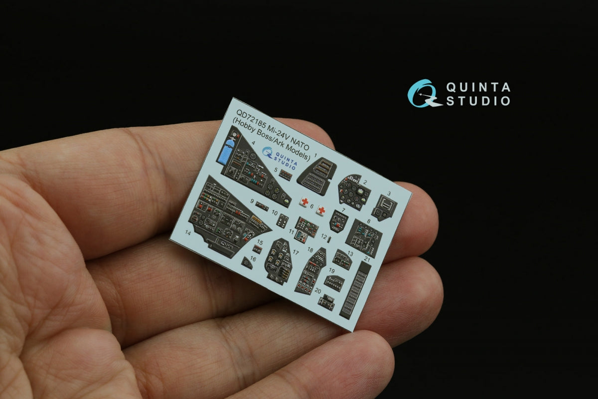 Quinta Studio QD+72185 Mi-24V NATO 3D-Printed &amp;amp; coloured Interior on decal paper (Hobby Boss/ARK Models) (with 3D-printed resin parts) 1/72 – imagen 3