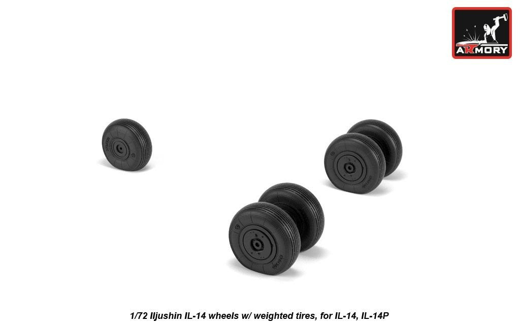 Armory Models AW72059 Iljushin IL-14 Crate wheels w/ weighted tires 1/72 – zdjęcie 3