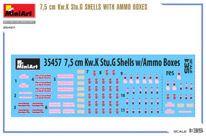 MiniArt 35457 7,5 cm Kw.K Stu.G SHELLS WITH AMMO BOXES 1/35 – imagen 4