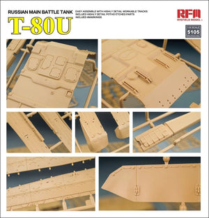 Rye Field Model 5105 Russian Main Battle Tank T-80U 1/35 – immagine 8