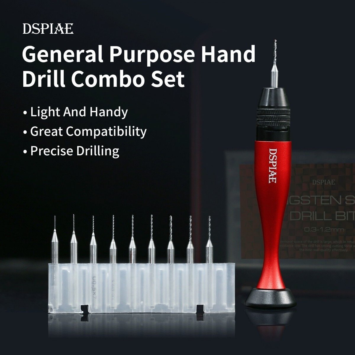 DSPIAE AT-VHDS Aluminum Alloy Hand Drill 0.3-3.2mm / drill with drill bits – image 3