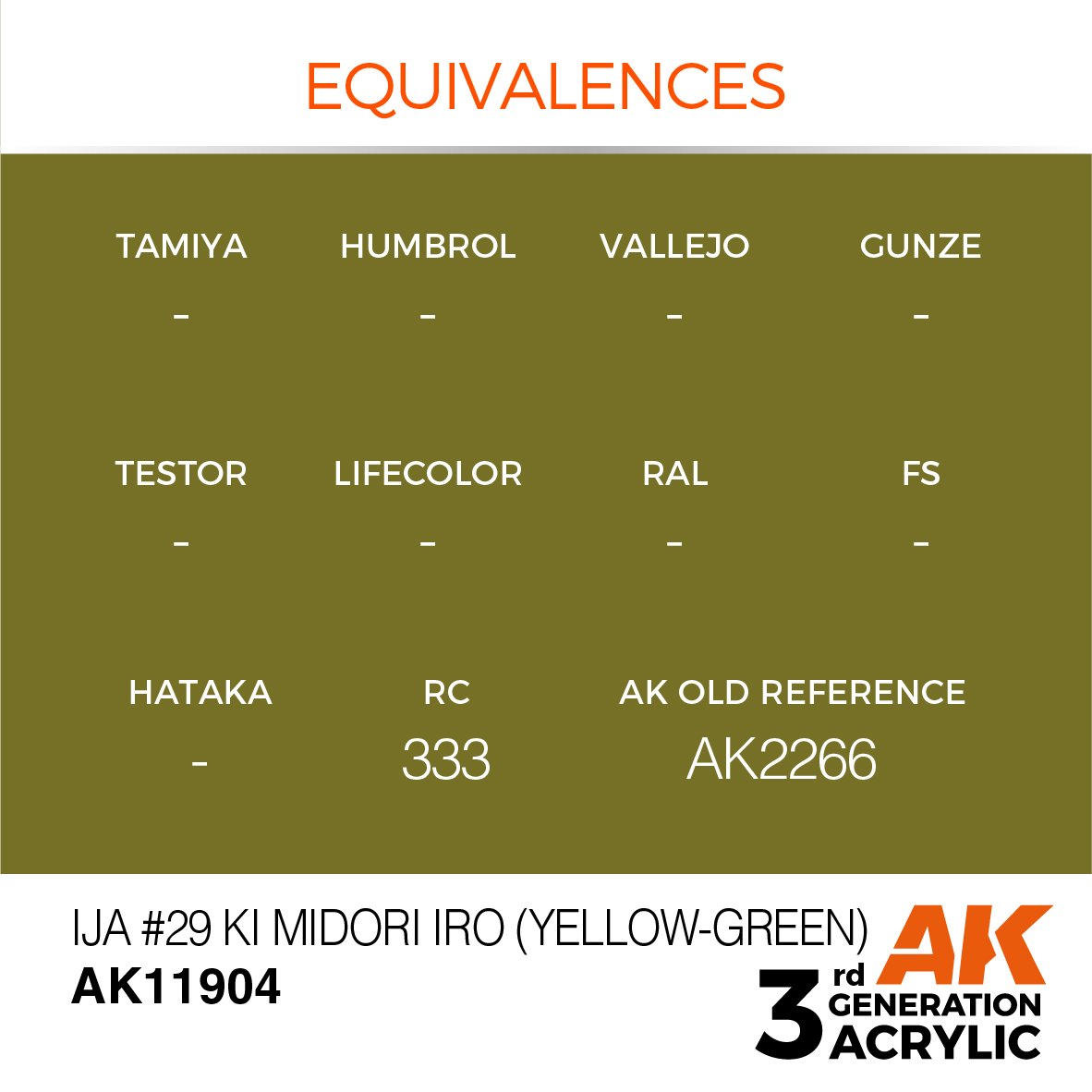 AK Interactive AK11904 IJA #29 KI MIDORI IRO (YELLOW-GREEN) – AIR 17ml – imagen 3