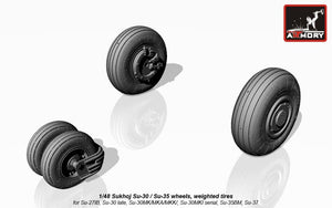 Armory Models AW48024 Sukhoj Su-30 / Su-35 wheels, weighted tires, front mudguard 1/48 – imagen 3