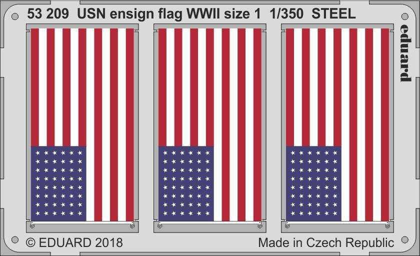 Eduard 53209 Drapeau de l'US Navy, Seconde Guerre mondiale, taille 1, acier, échelle 1/350
