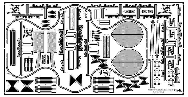 MK1 Design MD-20024 DKM Battleship SCHARNHORST DX PACK for Trumpeter 1/200 – immagine 50