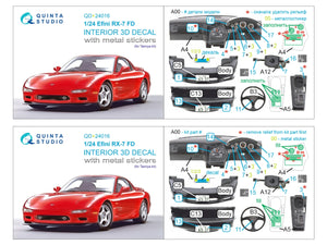 Quinta Studio QD+24016 Efini RX-7FD 3D-Printed &amp;amp; coloured Interior on decal paper (Tamiya) (with metal sticker parts) 1/35 – zdjęcie 15