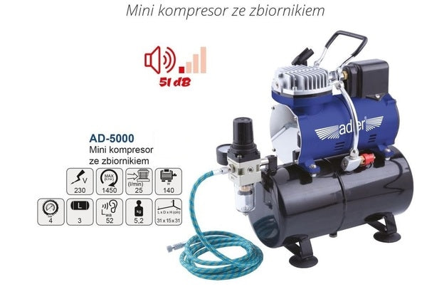 Mini compresseur Adler AD-5000 avec réservoir – image 2