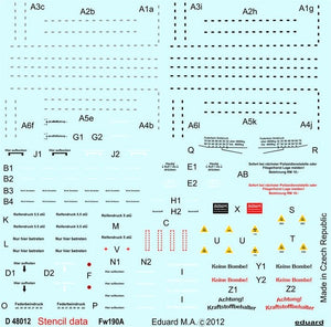 Eduard D48012 Fw 190A stencils 1/48