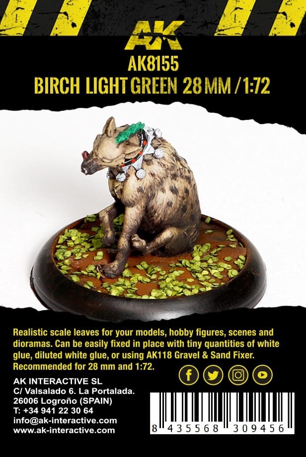 AK Interactive AK8155 BIRCH LIGHT GREEN LEAVES 28MM 1/72 – immagine 3