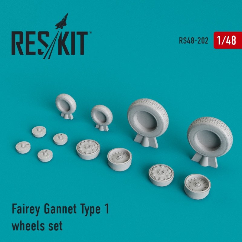 RESKIT RS48-0202 Fairey Gannet Type 1 wheels set 1/48
