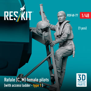 RESKIT RSF48-0077 Rafale (C, M) female pilot (with access ladder - type 1) (1 pcs) (3D Printed) 1/48 – imagen 3