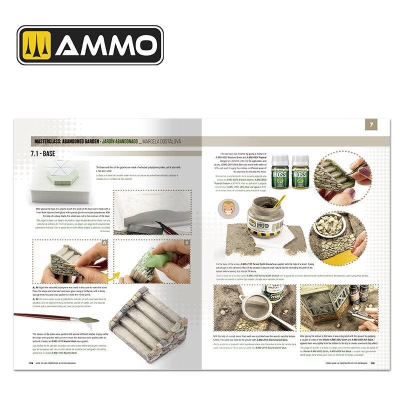 AMMO de Mig Jimenez 6254 ÉCOLE DE MODÉLISATION - Comment utiliser la végétation dans vos dioramas (Bilingue - anglais, espagnol) – image 6