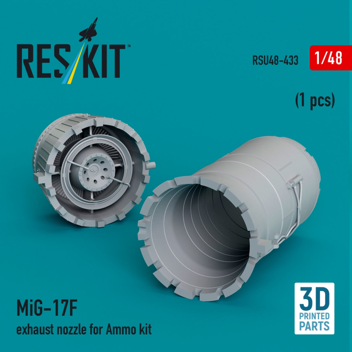 RESKIT RSU48-0433 Buse d&amp;#39;échappement MiG-17F pour kit de munitions (imprimé en 3D) 1/48 – image 2