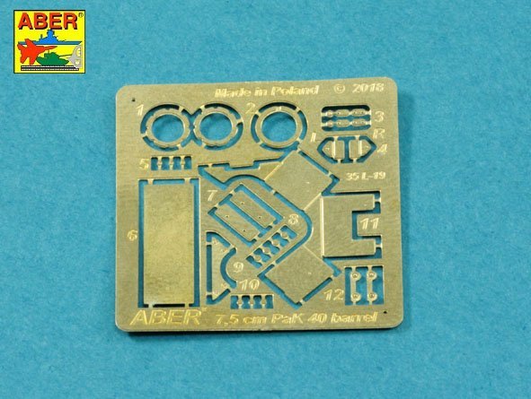 Aber 35L-045N German 75mm Barrel for Pak40 - middle model 1/35 – imagen 5