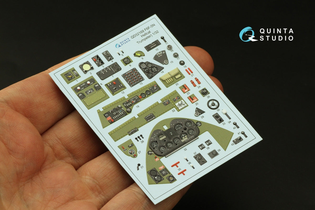 Quinta Studio QD32169 F6F-5N Hellcat 3D-Printed &amp;amp; coloured Interior on decal paper (Trumpeter) 1/32 – Bild 3