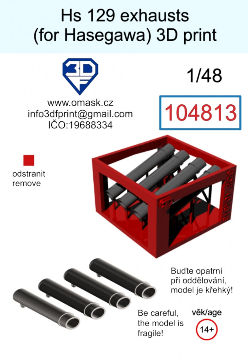 Omask 104813 Hs 129 Échappements (pour Hasegawa/Hobby 2000) Impression 3D 1/48 – image 2