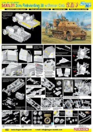 Dragon 6533 Sd.Kfz 7/1 2cm Flakvierling 38 w /Armor Cab 1/35 – immagine 3