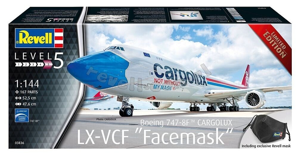 Revell 03836 Boeing 747-8F Cargolux "Facemask" 1/144