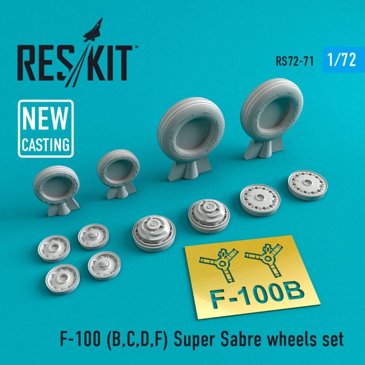 RESKIT RS72-0071 F-100 (B,C,D,F) "SUPER SABRE" WHEELS SET 1/72