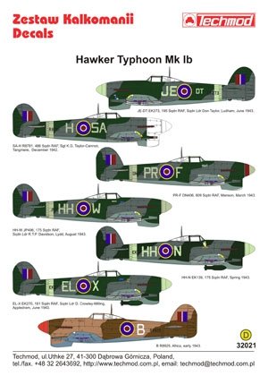 Techmod 32021 - Hawker Typhoon IB 1/32 – imagen 2