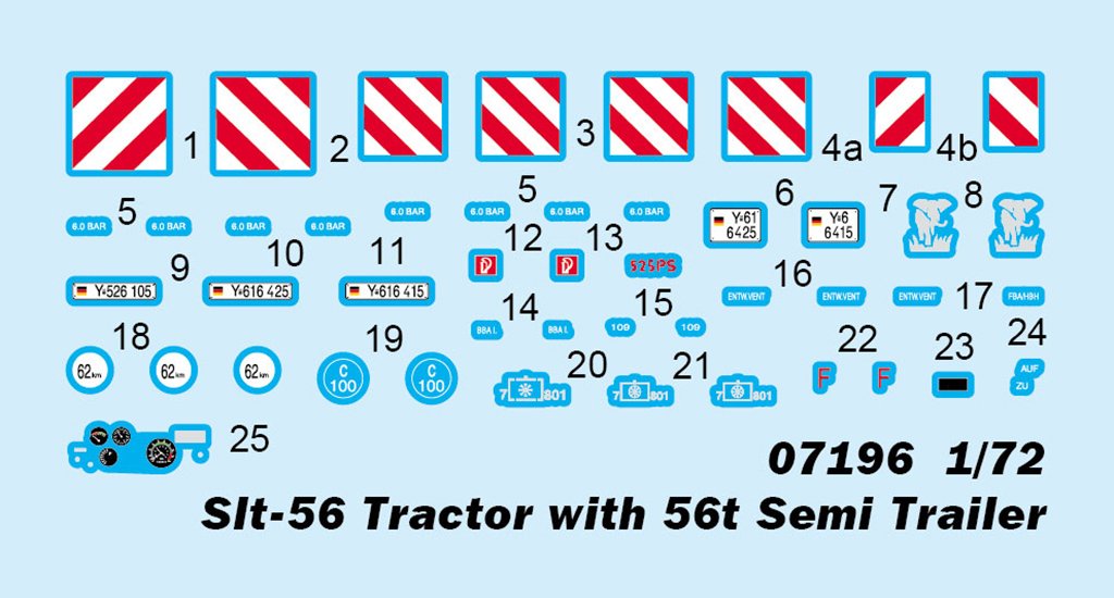 Trumpeter 07196 Slt-56 Tractor with 56t Semi Trailer 1/72 – imagen 4