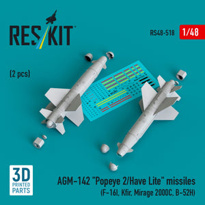 RESKIT RS48-0518 AGM-142 &amp;quot;Popeye 2/Have Lite&amp;quot; missiles (2 pcs) (3D Printed) 1/48 – image 2
