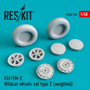 RESKIT RS48-0335 F4F/FM-2 &amp;quot;WILDCAT&amp;quot; WHEELS SET TYPE 2 (WEIGHTED) 1/48