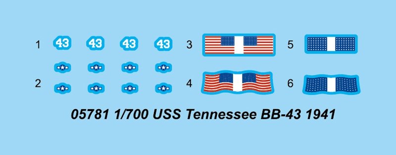 Trumpeter 05781 USS Tennessee BB-43 1941 1/700 – imagen 5