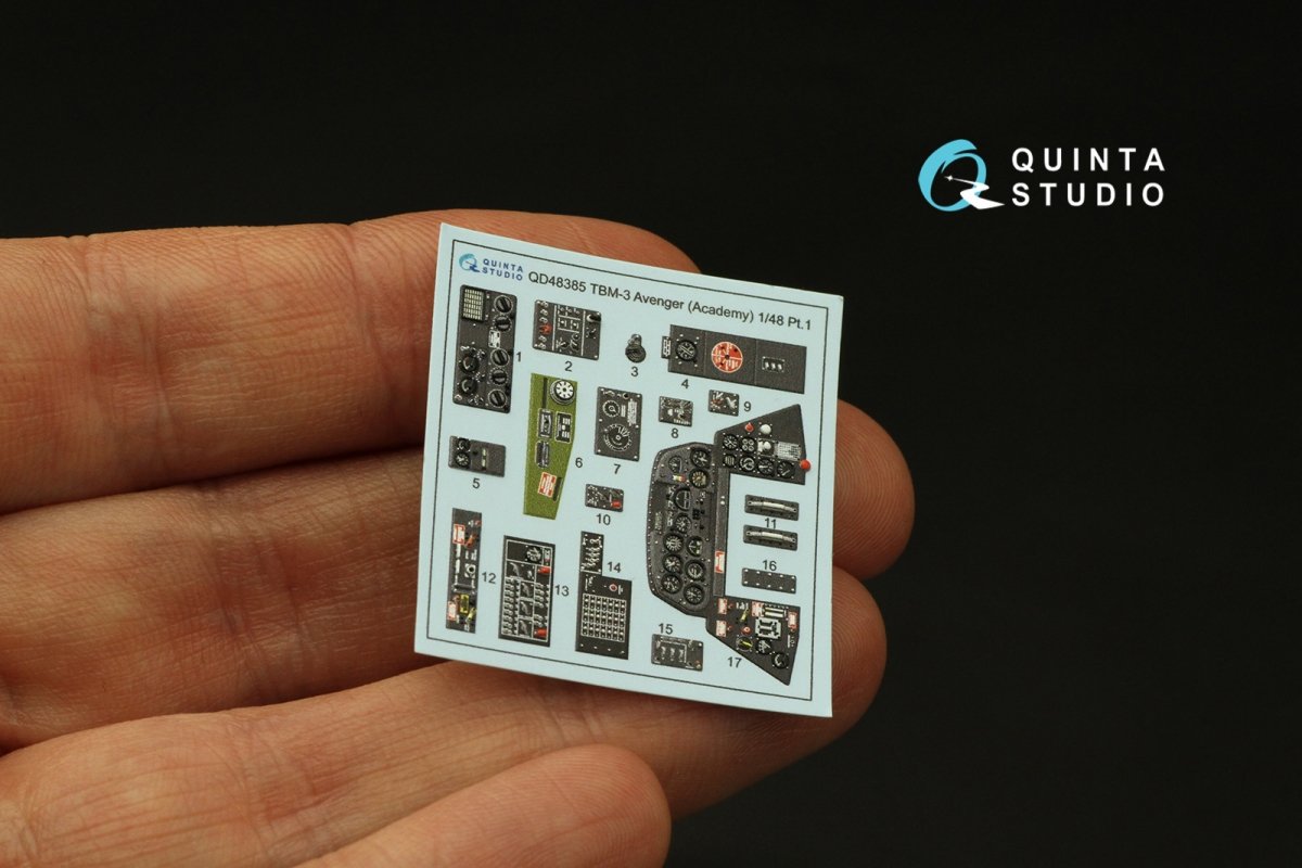 Quinta Studio QD48385 TBM-3 Avenger 3D-Printed &amp;amp; coloured Interior on decal paper (Accurate miniatures/Academy) 1/48 – imagen 4