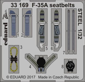 Ceintures de sécurité Eduard 33169 F-35A en acier ITALERI 1/32