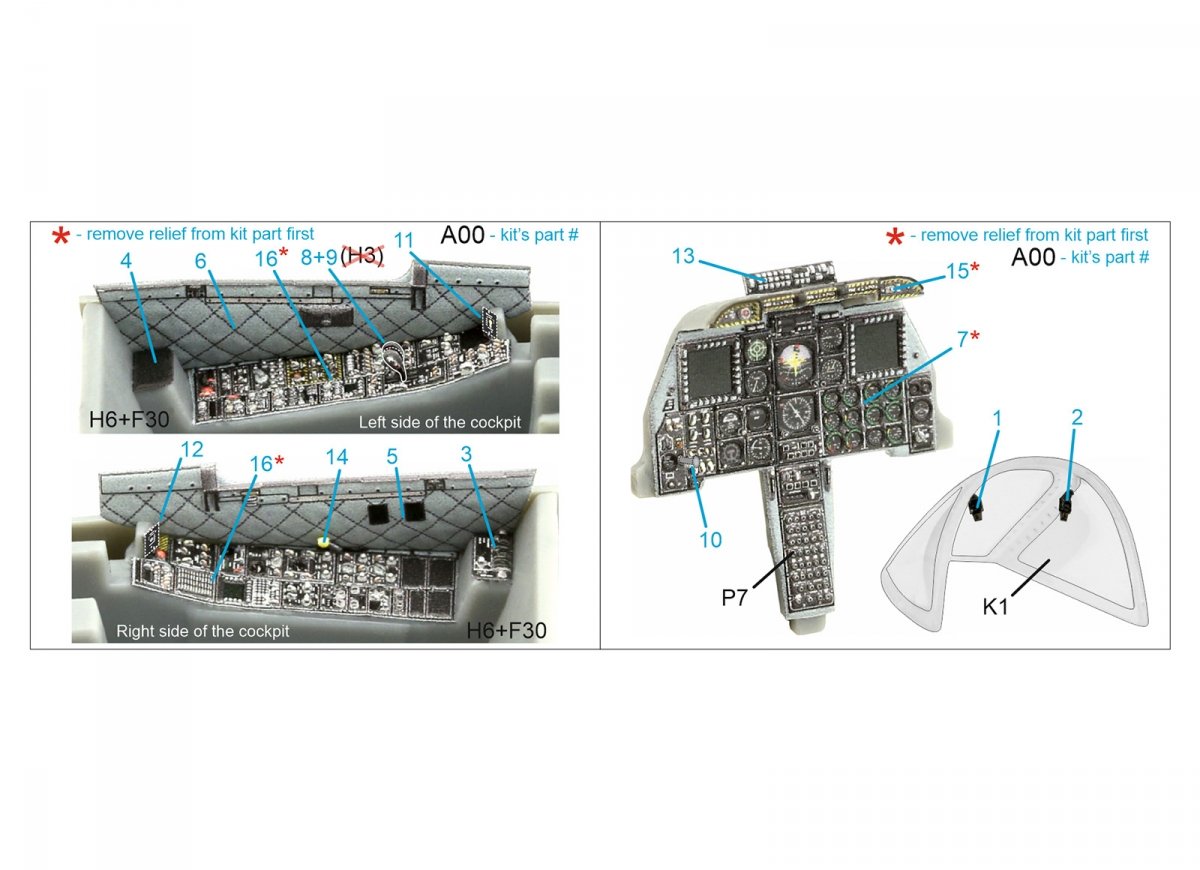 Quinta Studio QDS-48361 A-10C 3D-Printed &amp;amp; coloured Interior on decal paper (Hobby Boss) (Small version) 1/48 – imagen 2