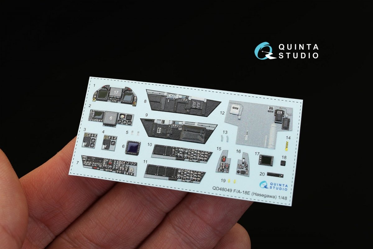 Intérieur imprimé en 3D et coloré sur papier décalcomanie Quinta Studio QD48049 F/A-18E (pour maquette Hasegawa) 1/48 – image 8