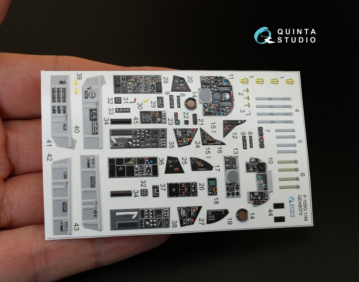 Quinta Studio QD48073 F-105G 3D-Printed &amp;amp; coloured Interior on decal paper (for HobbyBoss kit) 1/48 – imagen 2