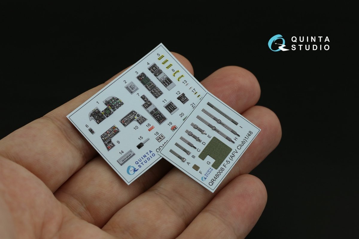 Quinta Studio QD48219 F-5E 3D-Printed &amp;amp; coloured Interior on decal paper (AFV club) 1/48 – imagen 2
