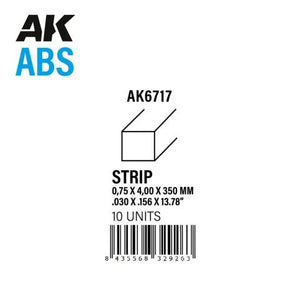 AK Interactive AK6717 STRIPS 0.75 X 4.00 X 350MM – ABS STRIP – 10 UNITS PER BAG – immagine 2