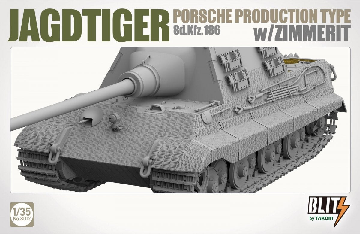 Takom 8012 JAGDTIGER PORSCHE PRODUCTION TYPE Sd.Kfz.186 w/ZIMMERIT 1/35 – imagen 4