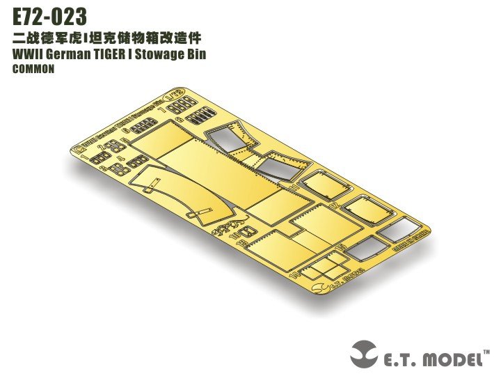 E.T. Model E72-023 WWII German TIGER I Stowage Bin 1/72 – imagen 2