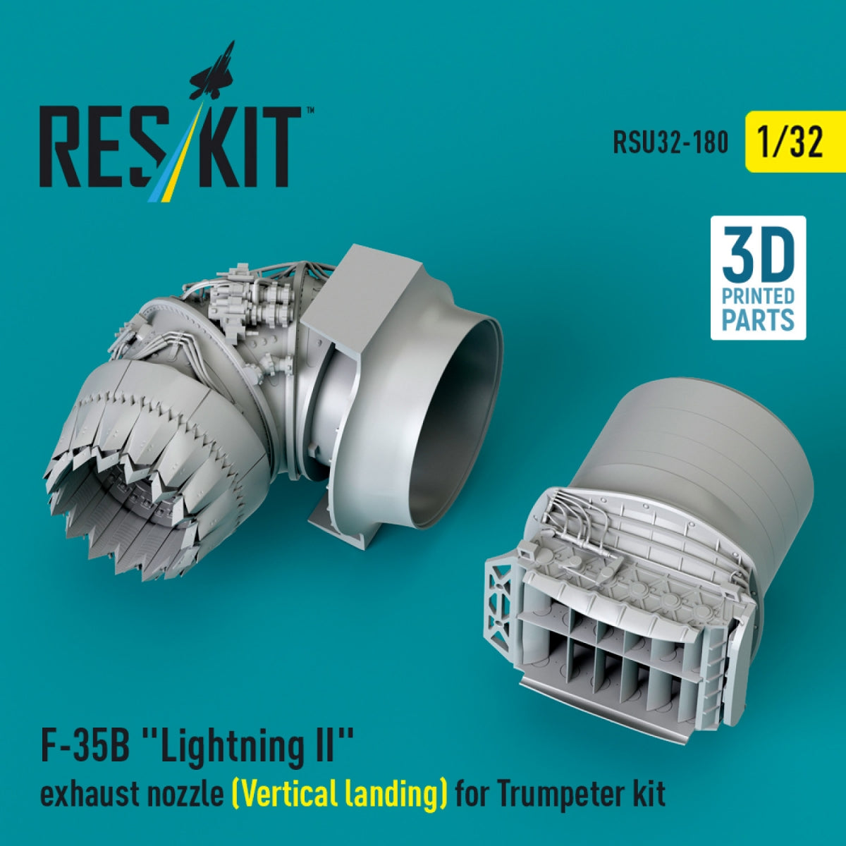 RESKIT RSU32-0180 F-35B "Lightning II" exhaust nozzle (Vertical landing) for Trumpeter kit (3D printed) 1/32