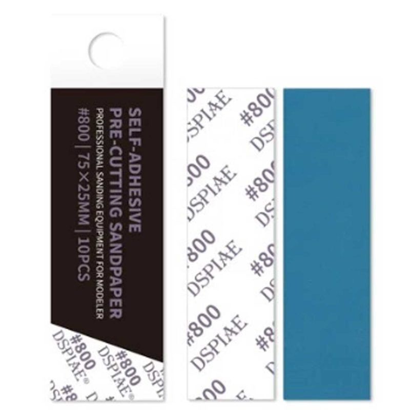 Papier de verre réutilisable autocollant DSPIAE DSP-800 n° 800 (75 x 25 mm) - 10 pièces
