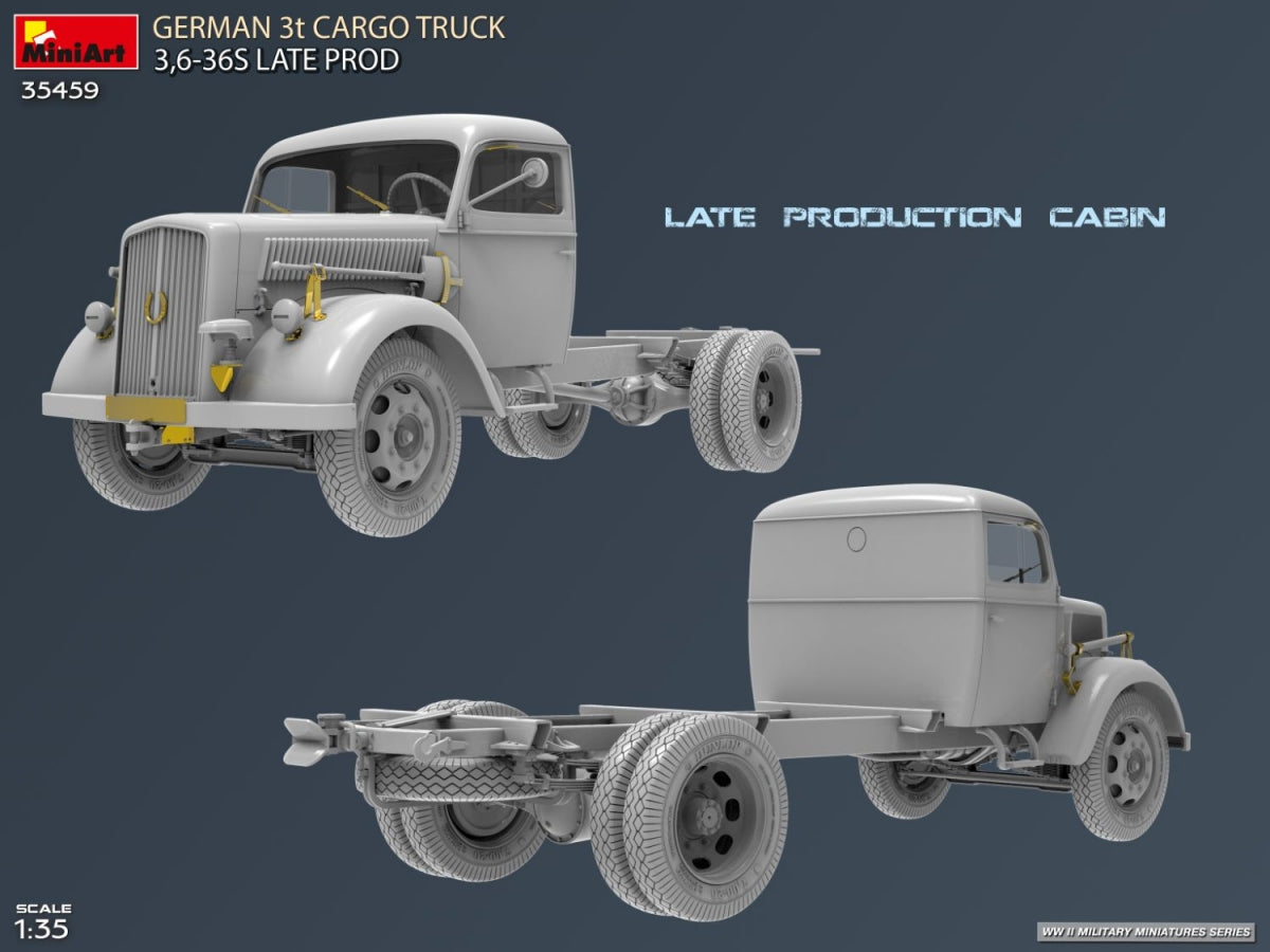 MiniArt 35459 German 3t Cargo Truck 3.5-36s Late Production 1/35 – immagine 8