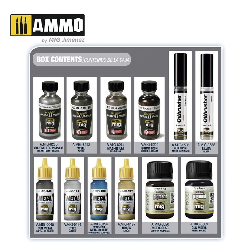 AMMO of Mig Jimenez 7809 SUPER PACK METALLICS – imagen 2