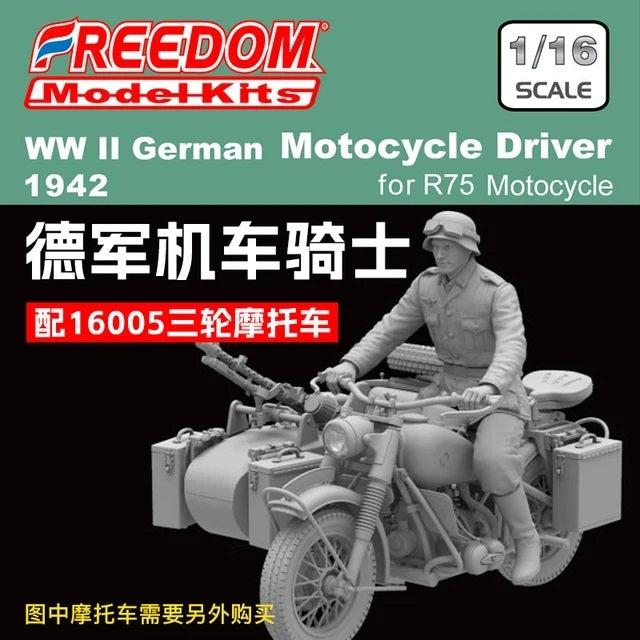 Freedom 616005 Conducteur de moto allemand de la Seconde Guerre mondiale pour R75 1/48  – image 2