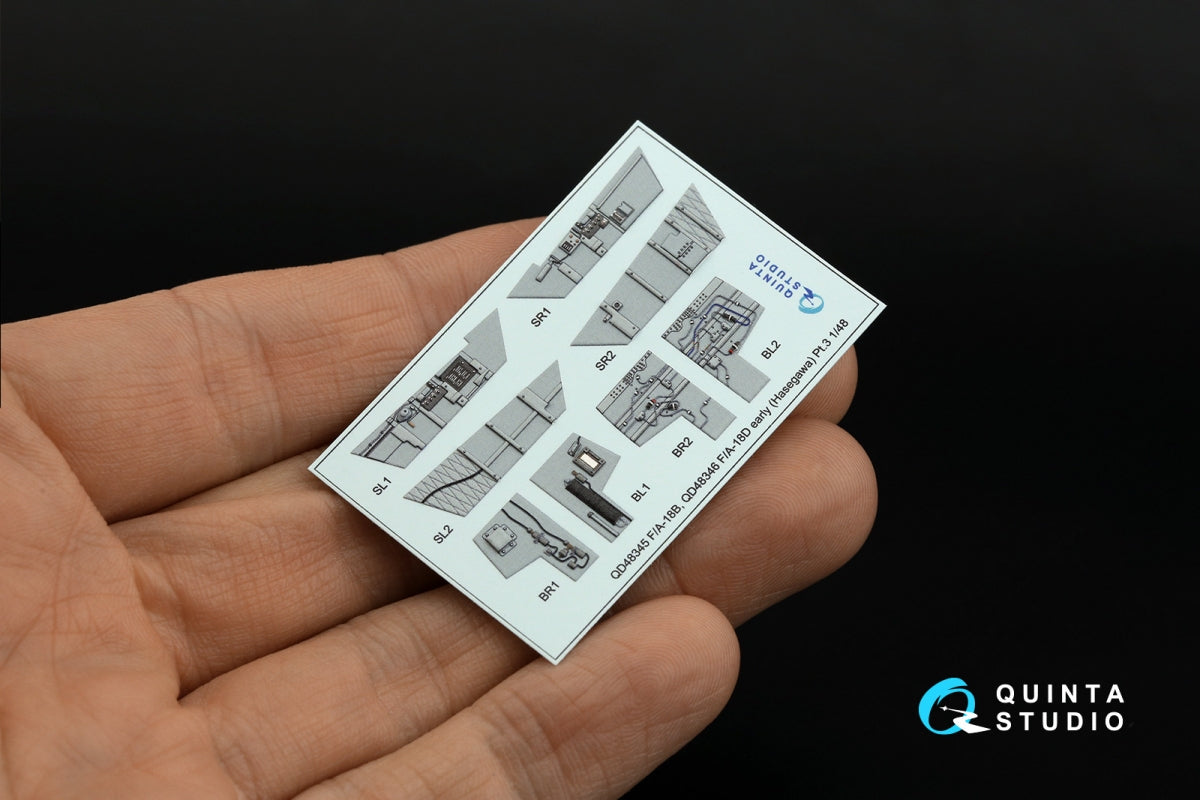Quinta Studio QD48346 FA-18D early 3D-Printed &amp;amp; coloured Interior on decal paper (Hasegawa) 1/48 – immagine 13