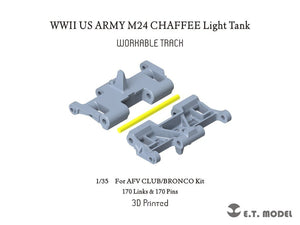 ET Model P35-037 WWII US ARMY M24 CHAFFEE Char léger Chenille fonctionnelle (Impression 3D) 1/35