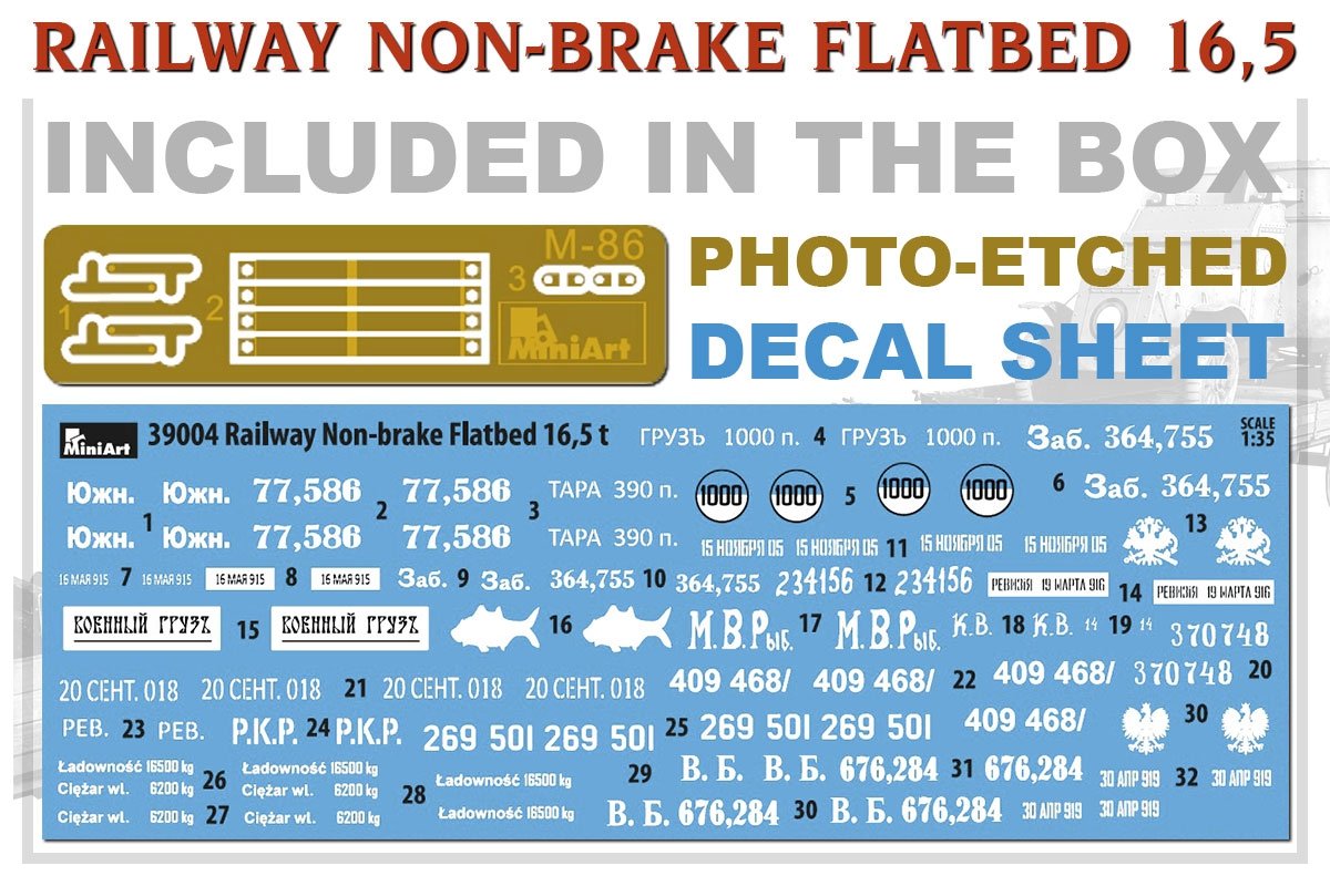 MiniArt 39004 RAILWAY NON-BRAKE FLATBED 16,5 t 1/35 – imagen 9